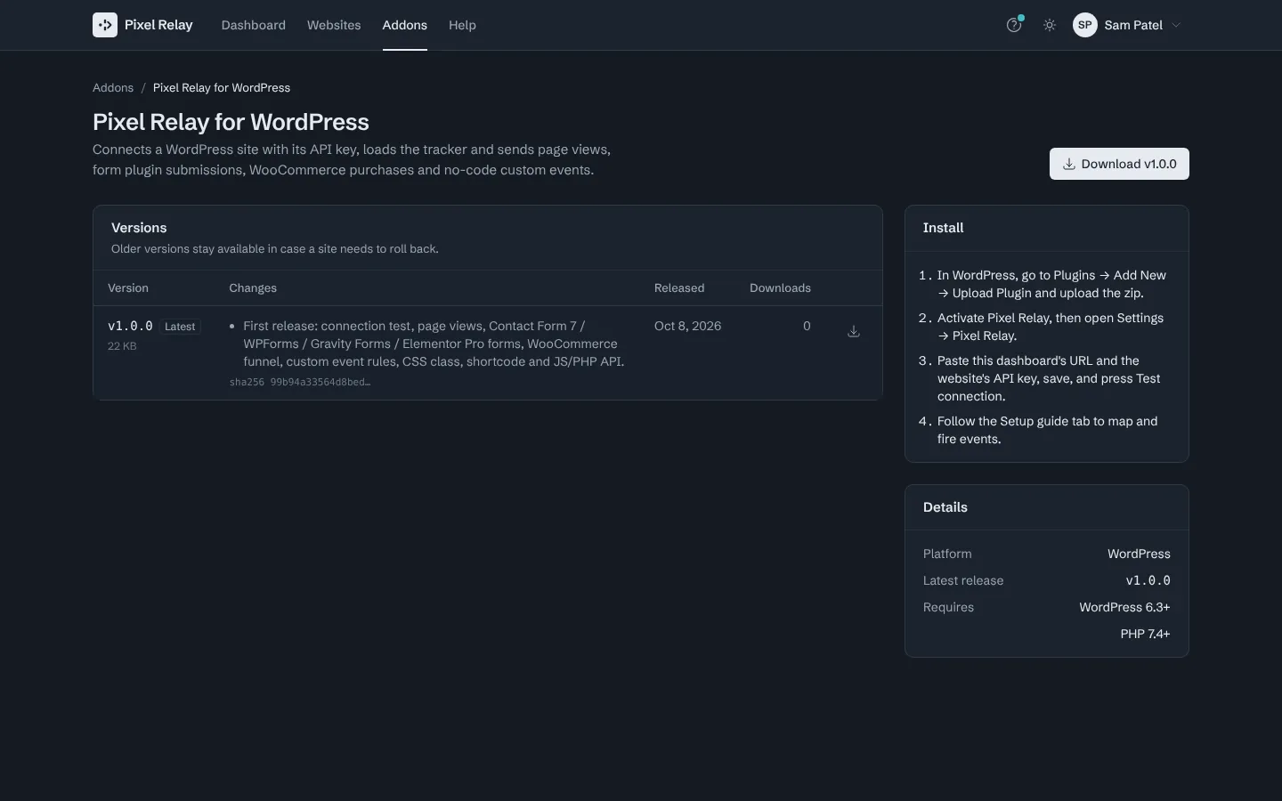 Step 4: Click Download to get the zip for WordPress, Plugins, Add New, Upload Plugin.
