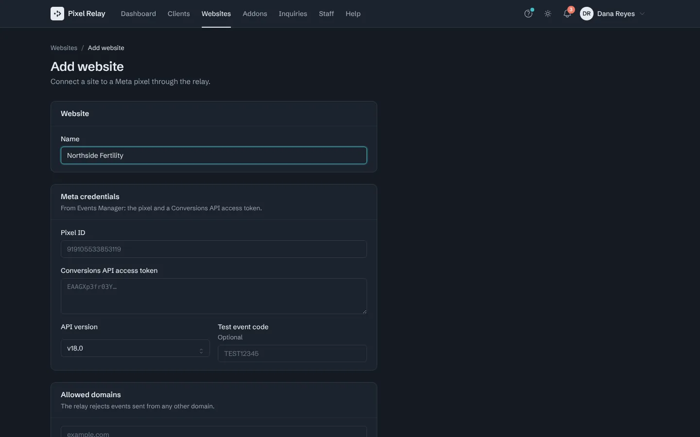 Step 3: Paste the Pixel ID from Meta Events Manager.